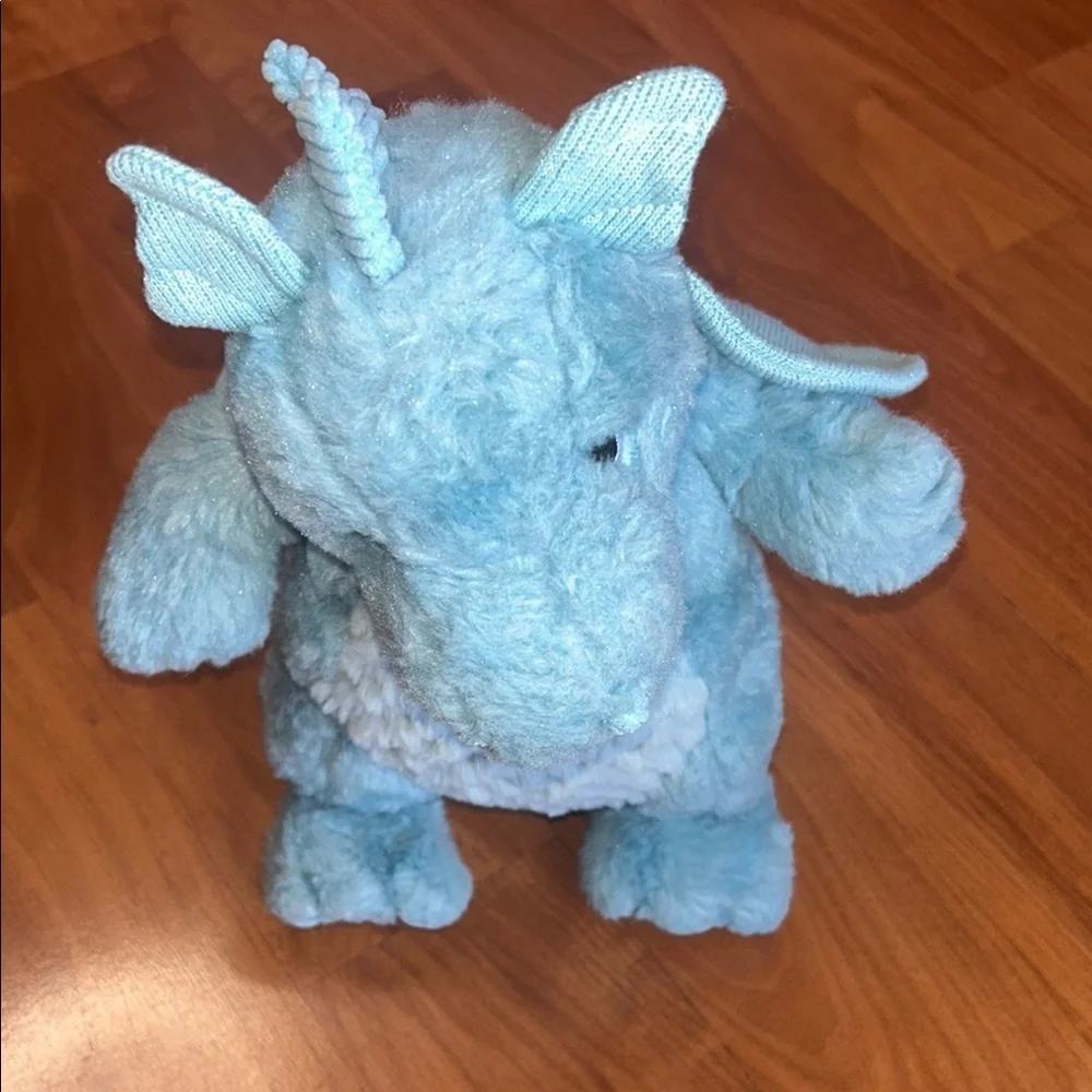 Blue Plush Stuffed Animal with Quilted Texture